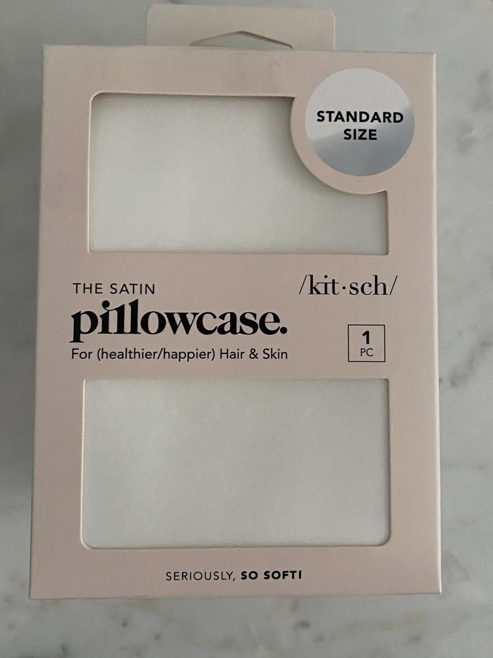 Kitsch Satin Standard Pillowcase Ivory - Picture 4 of 5